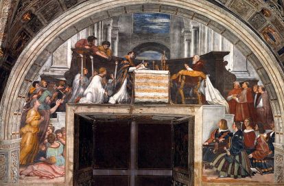 Messa di Bolsena stanza di Eliodoro di Raffaello Sanzio e allievi Musei vaticani