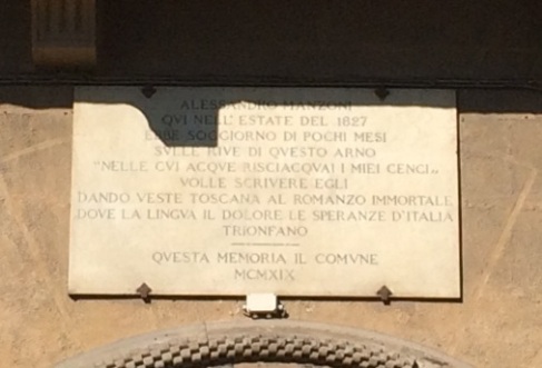 Palazzo Gianfigliazzi Bonaparte L'iscrizione ricorda il soggiorno di Manzoni