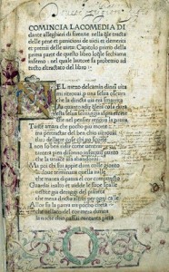 Editio Princeps della Divina commedia, stampata a Foligno nel 1472