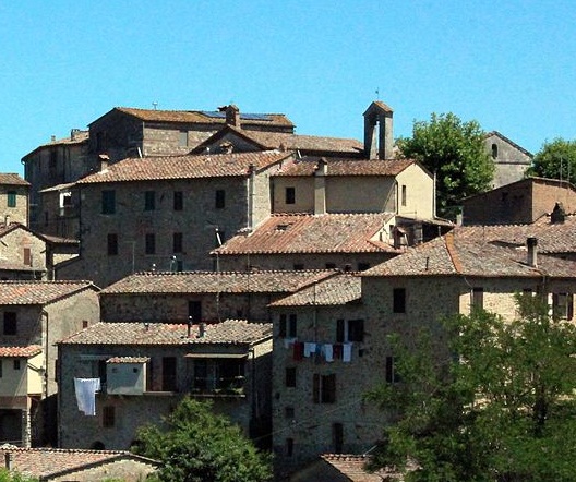San Lorenzo a Merse, panorama con la torre campanaria della Pieve