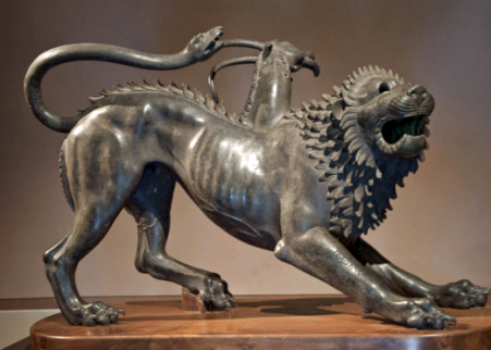 La Chimera di Arezzo, il mitico mostro che distrugge le messi vomitando fuoco (V-IV sec. a.C.)